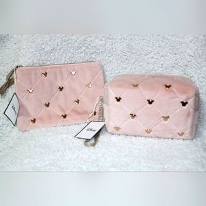 Disney Mickey Mouse Faux Fur Makeup Bag & Wrislet